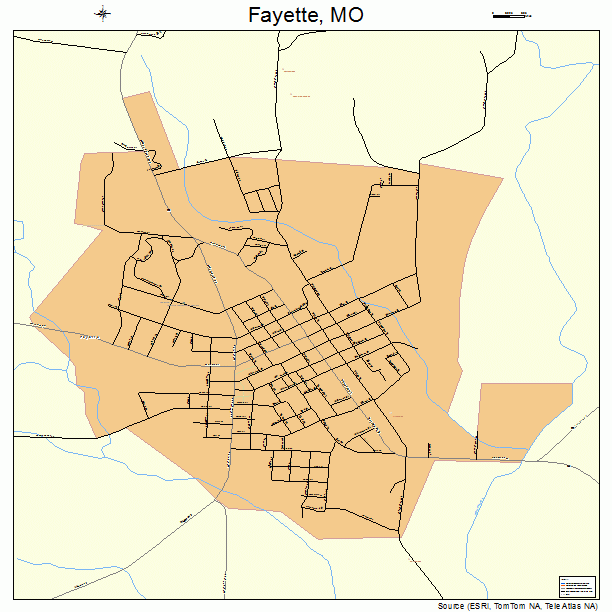 Fayette, MO street map