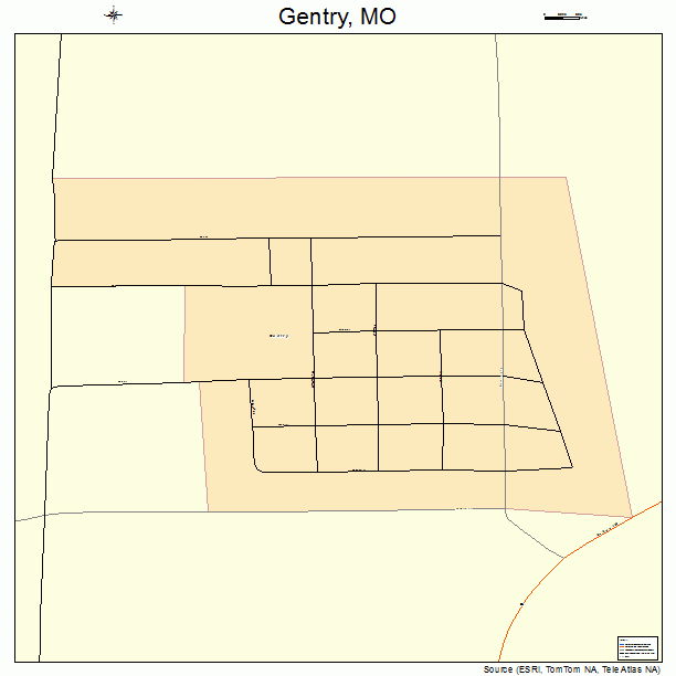 Gentry, MO street map