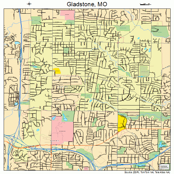 Gladstone, MO street map