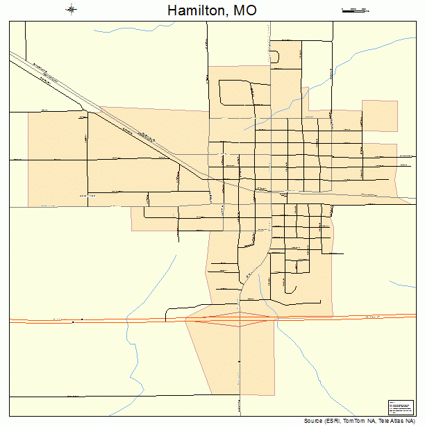 Hamilton, MO street map