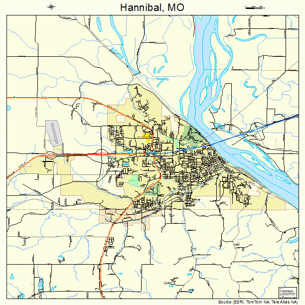 Hannibal, MO street map