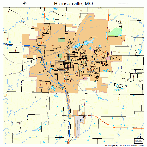 Harrisonville, MO street map