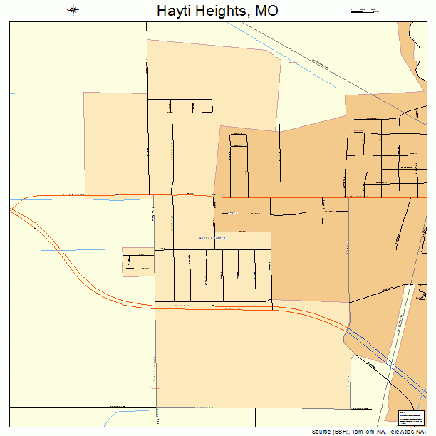 Hayti Heights, MO street map