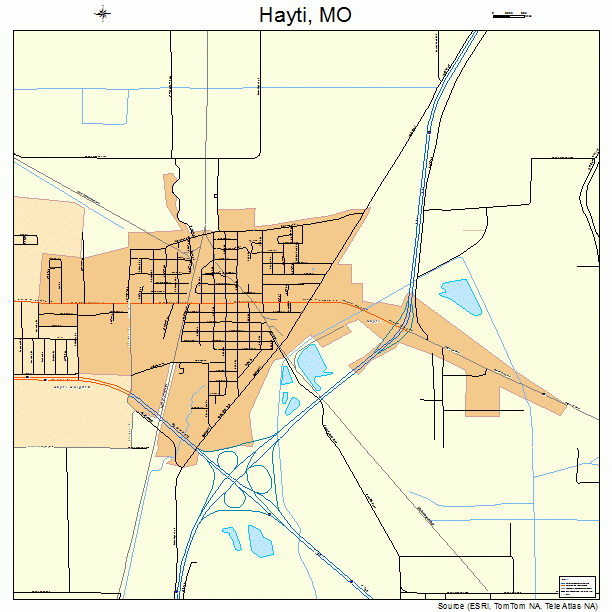 Hayti, MO street map