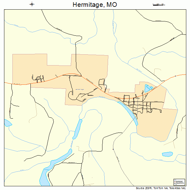 Hermitage, MO street map