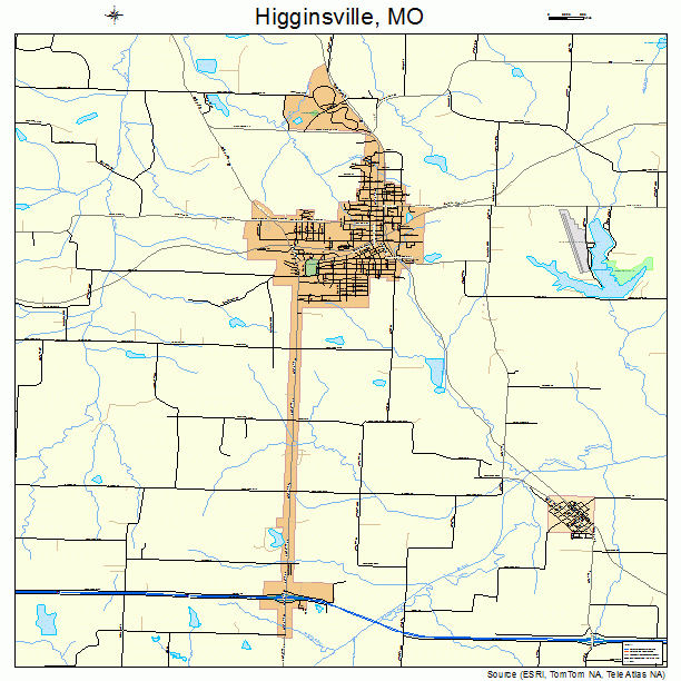 Higginsville, MO street map