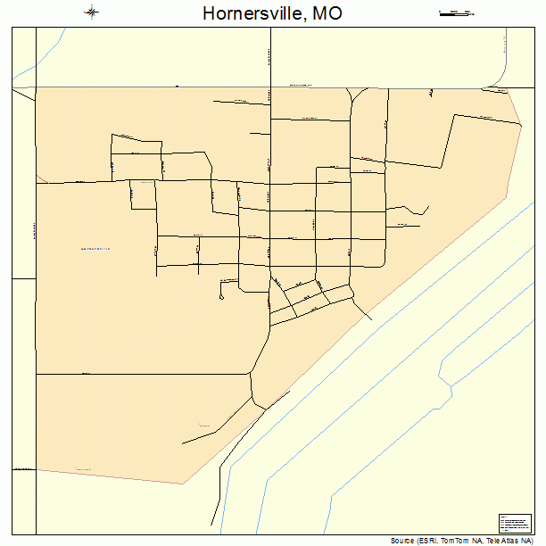 Hornersville, MO street map