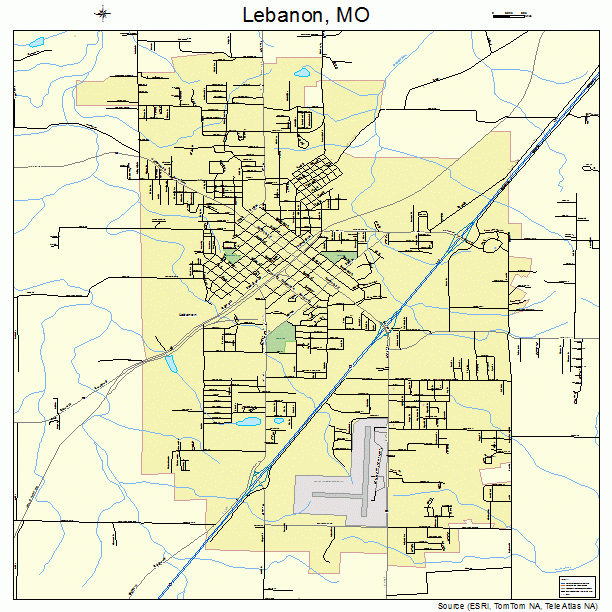 Lebanon, MO street map