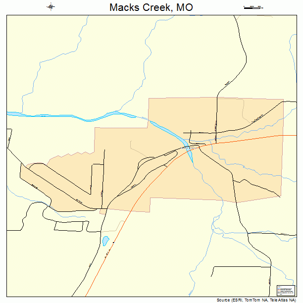 Macks Creek, MO street map