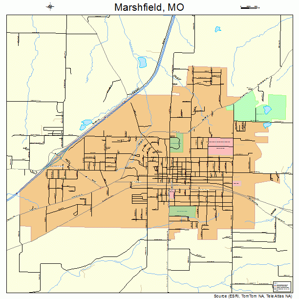 Marshfield, MO street map