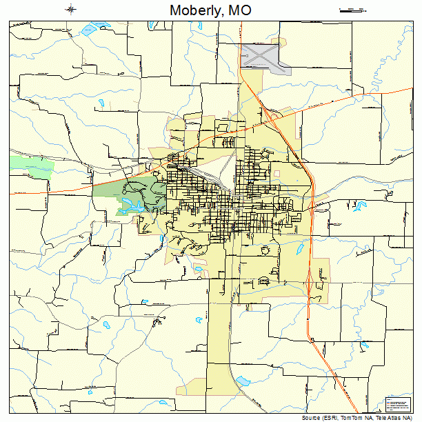 Moberly, MO street map