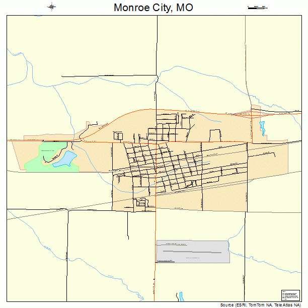 Monroe City, MO street map