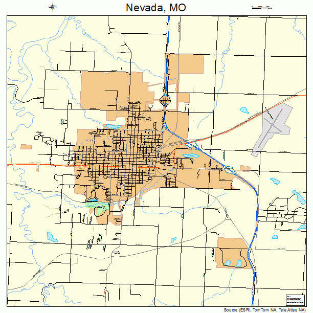 Nevada, MO street map