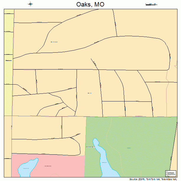 Oaks, MO street map