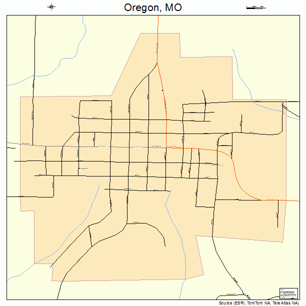 Oregon, MO street map