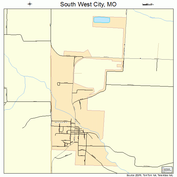 South West City, MO street map