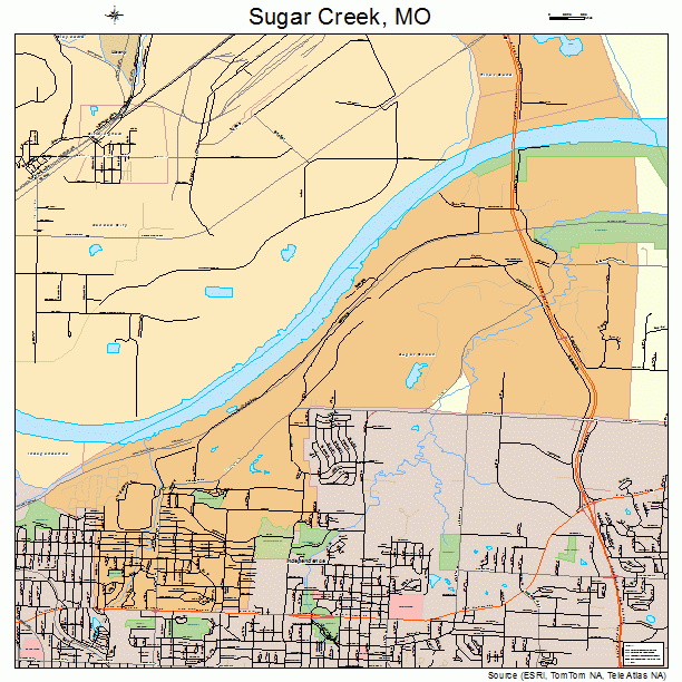 Sugar Creek, MO street map