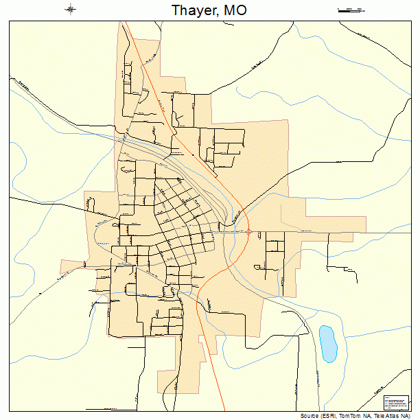 Thayer, MO street map
