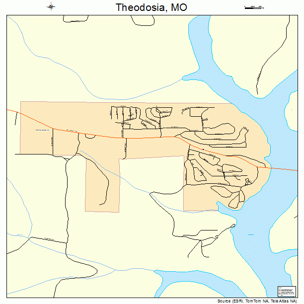 Theodosia, MO street map