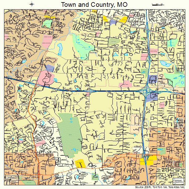 Town and Country, MO street map