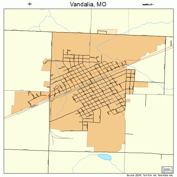 Vandalia, MO street map