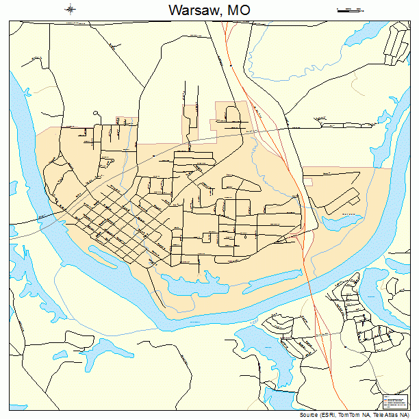 Warsaw, MO street map