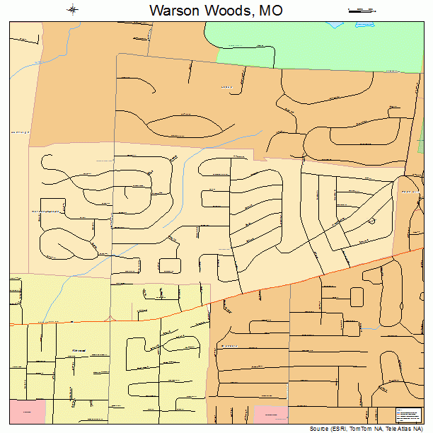 Warson Woods, MO street map