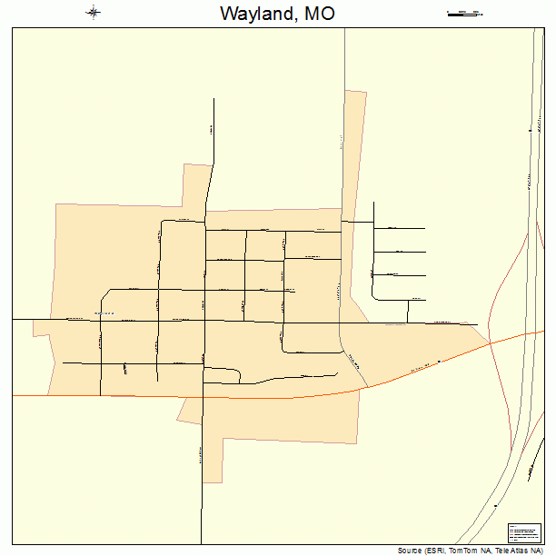Wayland, MO street map