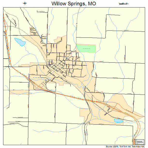 Willow Springs, MO street map