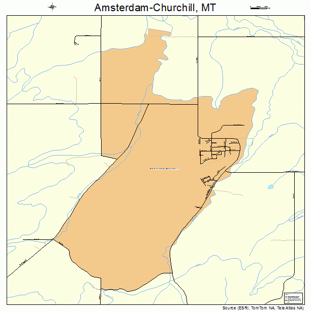 Amsterdam-Churchill, MT street map