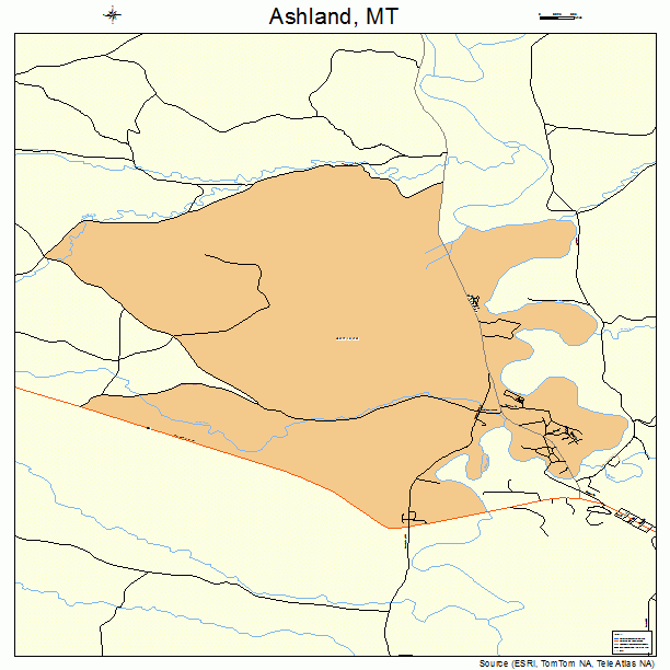 Ashland, MT street map