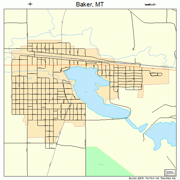 Baker, MT street map