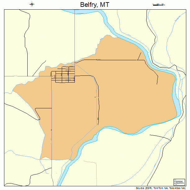 Belfry, MT street map