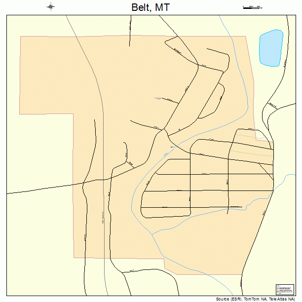 Belt, MT street map