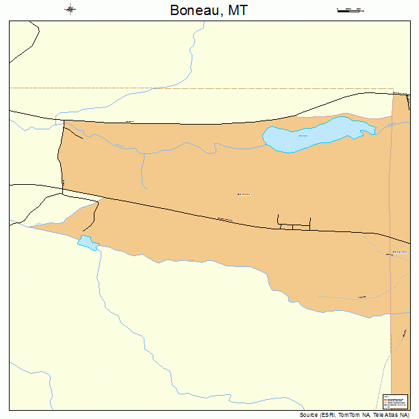 Boneau, MT street map