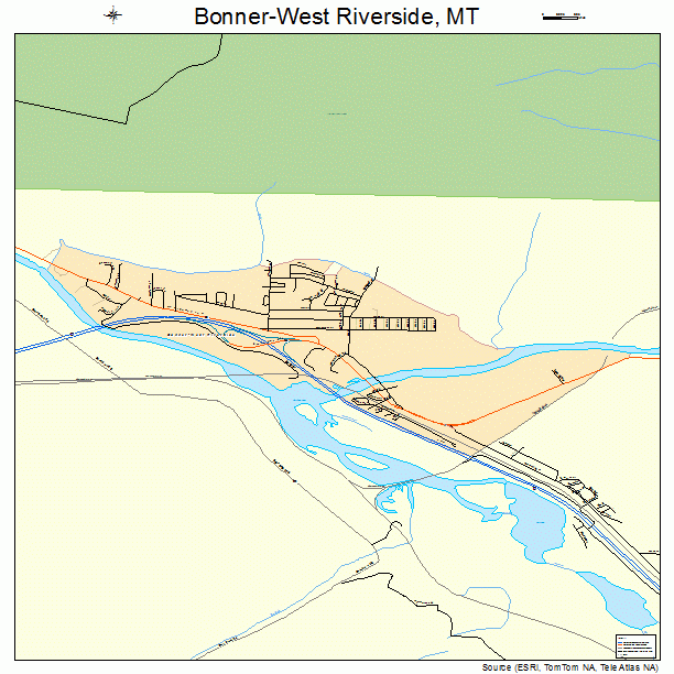 Bonner-West Riverside, MT street map