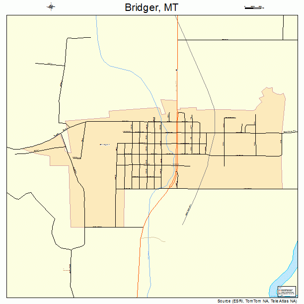 Bridger, MT street map