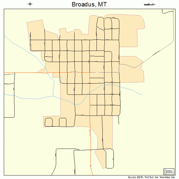 Broadus, MT street map