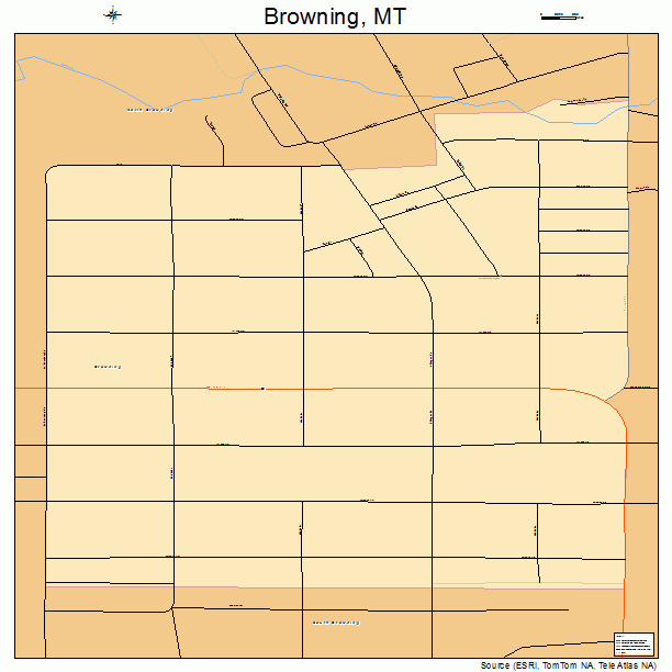 Browning, MT street map