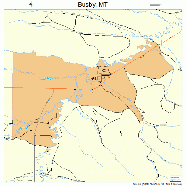 Busby, MT street map