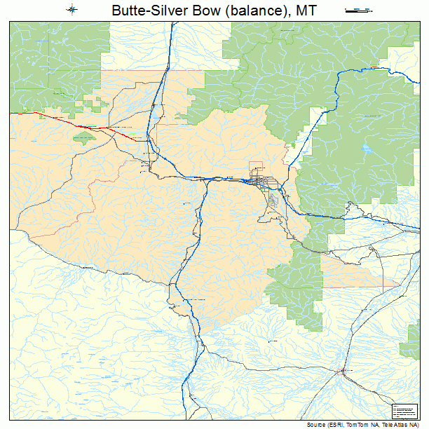 Butte-Silver Bow (balance), MT street map