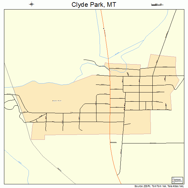 Clyde Park, MT street map