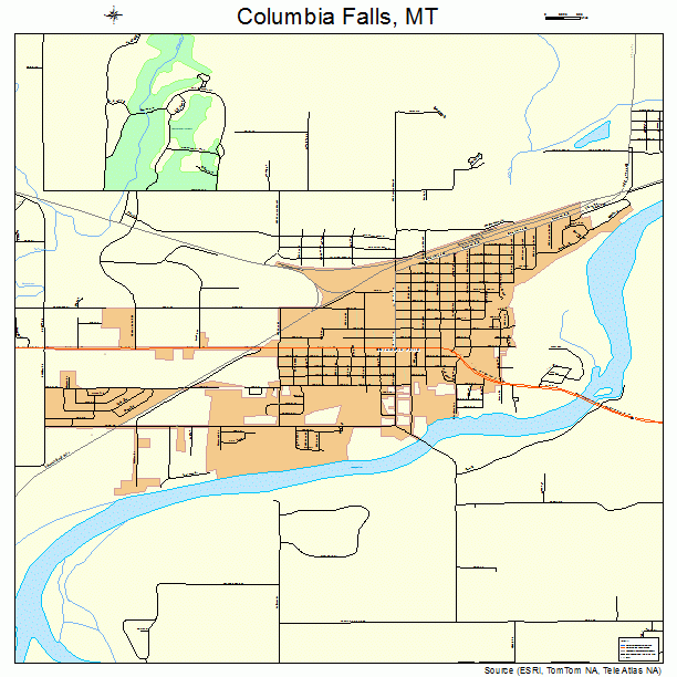 Columbia Falls, MT street map