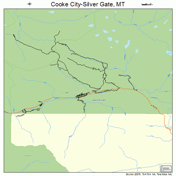 Cooke City-Silver Gate, MT street map