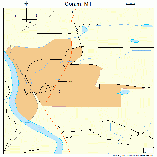 Coram, MT street map