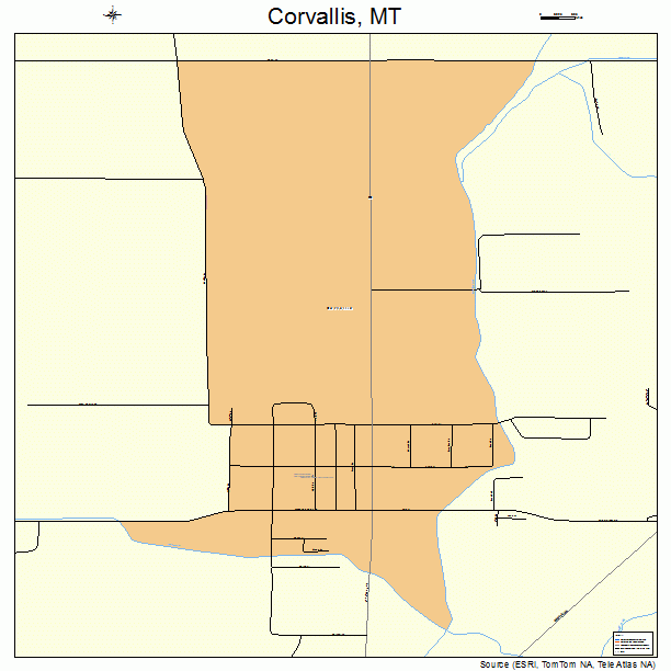 Corvallis, MT street map