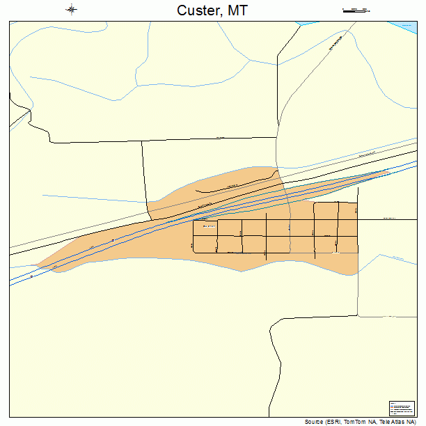 Custer, MT street map