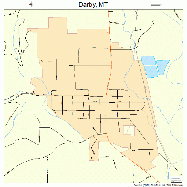 Darby, MT street map
