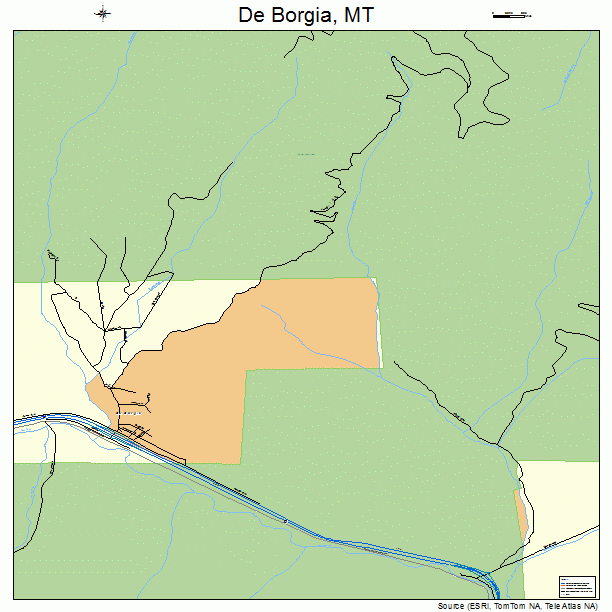 De Borgia, MT street map