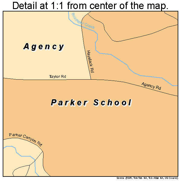 Agency, Montana road map detail